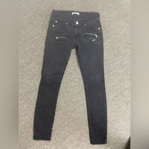 Pierre Balmain black zipper detail jeans size 28